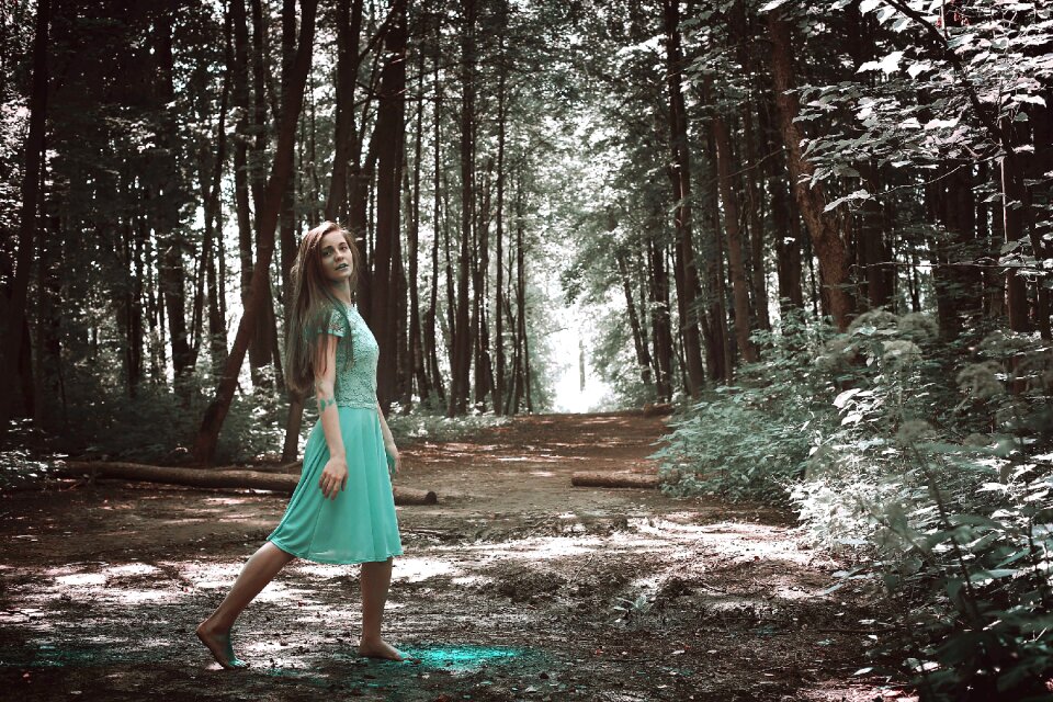 Nature summer blue dress