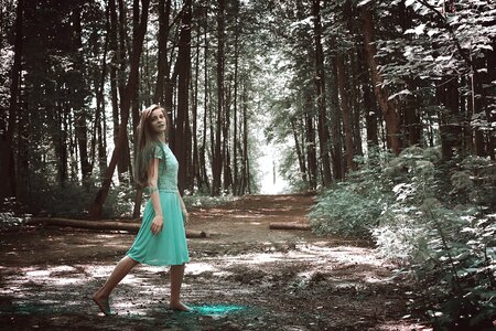 Nature summer blue dress