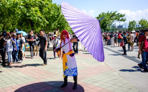 Kagura Cosplayer with umbrella in FF24 20140727a photo