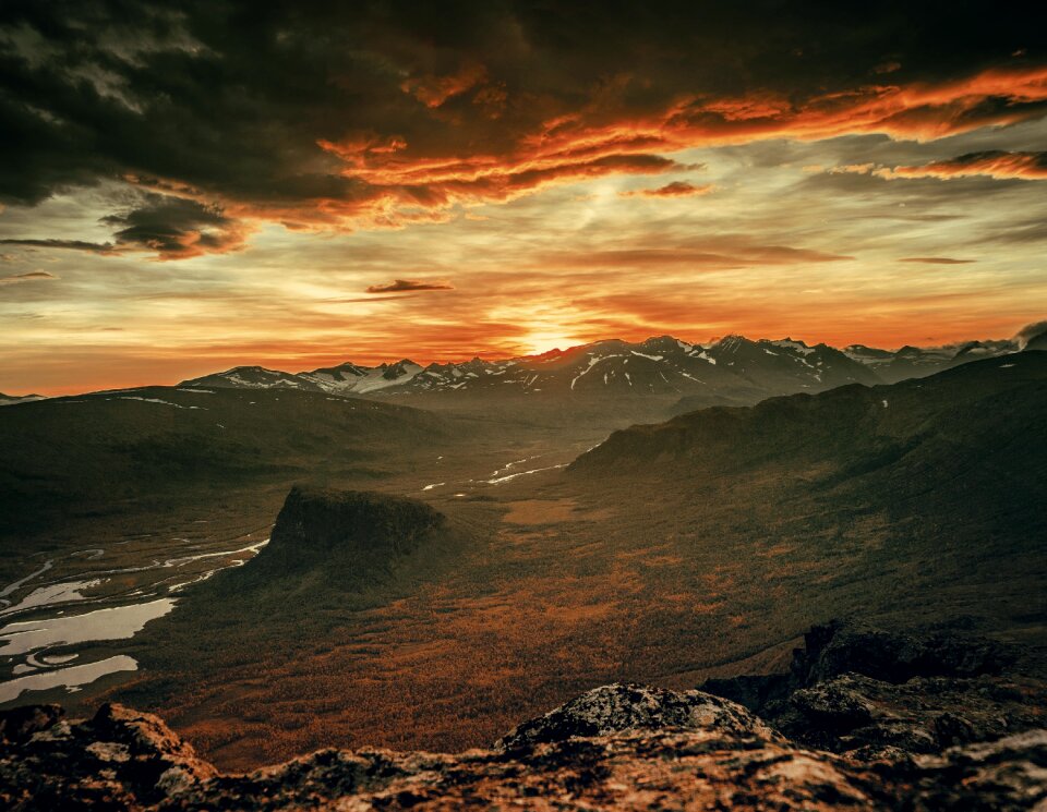 Clouds mountains rocks photo