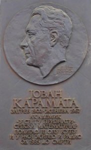 Jovan Karamata memorial plaque Zemun