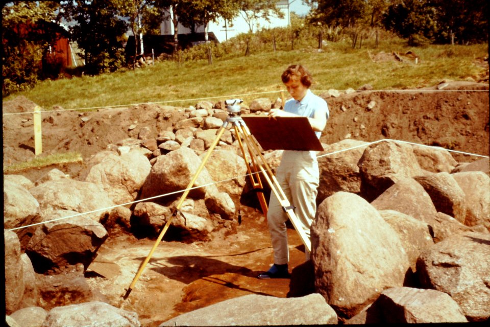 Karin Aasma at an archaeological site 1960