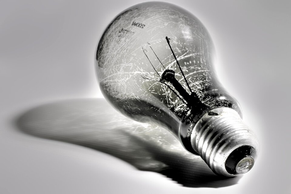 Lamp black-white incandescent