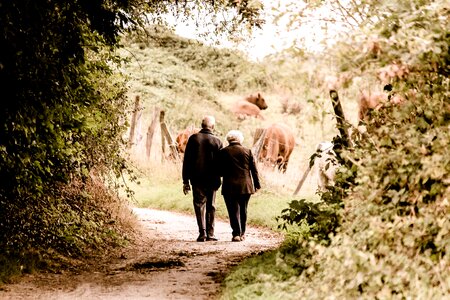 Age silhouette old love photo