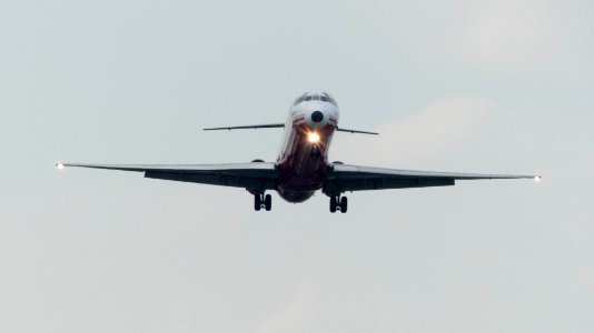 Far Eastern Air Transport MD-83 B-28011 on Final Approach at Taipei Songshan Airport 20150110a