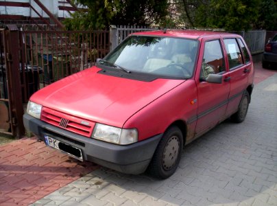 Fiat Uno II red front Kalisz