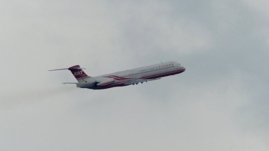 Far Eastern Air Transport MD-82 B-28035 Taking off from Taipei Songshan Airport 20131208