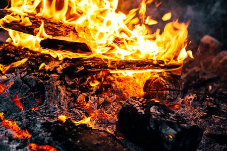 Bonfire campfire fireplace photo