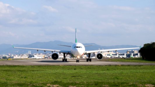 EVA Air A330-302 B-16332 Departing from Taipei Songshan Airport 20150102a