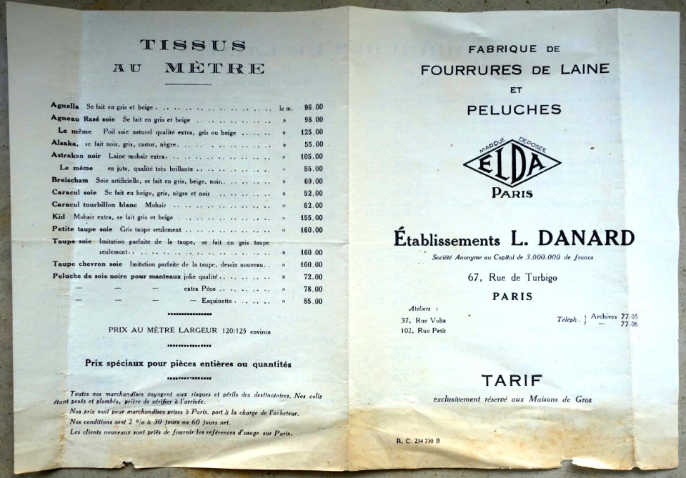 Fabrique de fourrures de laine - Pas de Plus parfaite reproduction de la fourrure, Paris (13)
