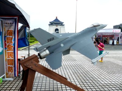 F-16A Model Display at ROCAF Recurit Booth 20140607 photo