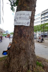 Extinction Rebellion, Ich spende jeden Tag 11000 Liter Sauerstoff. Düsseldorf, 22. August 2020