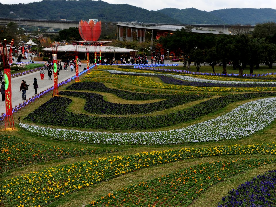 Flower Base under Trees Birdview 20110211