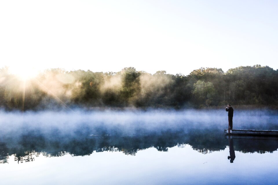 Foggy mist reflection photo