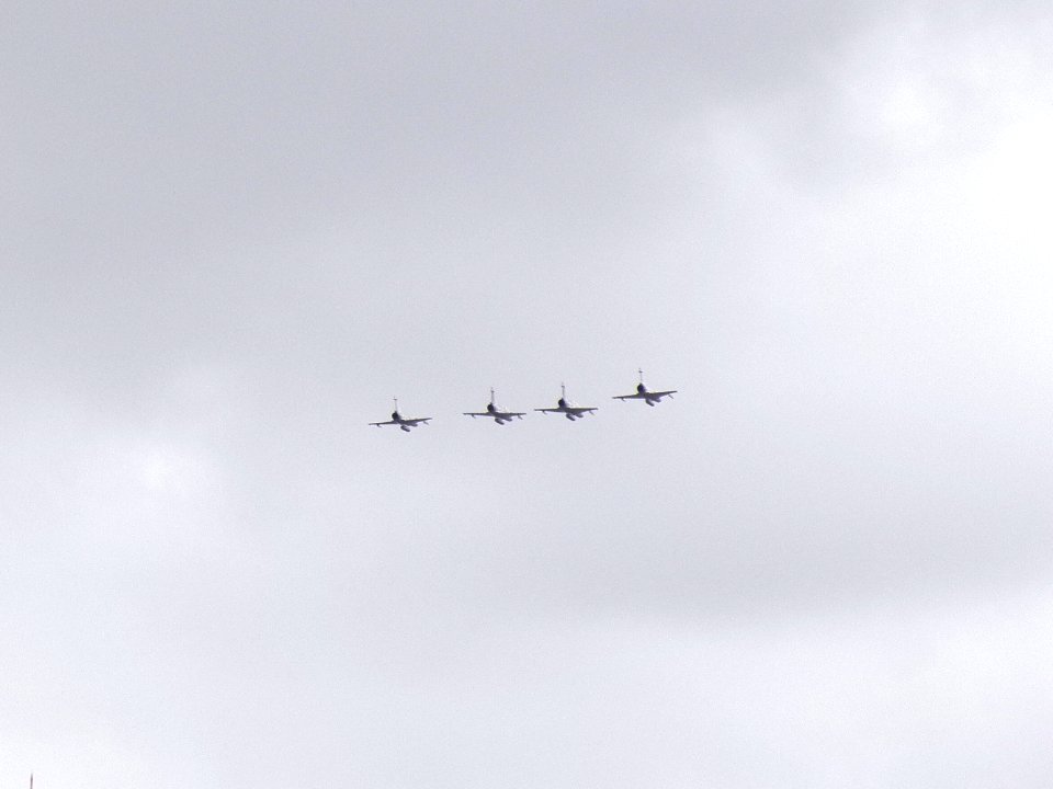 Four ROCAF Mirage 2000 Fighters Formation Flyover Hsinchu AFB 20120602