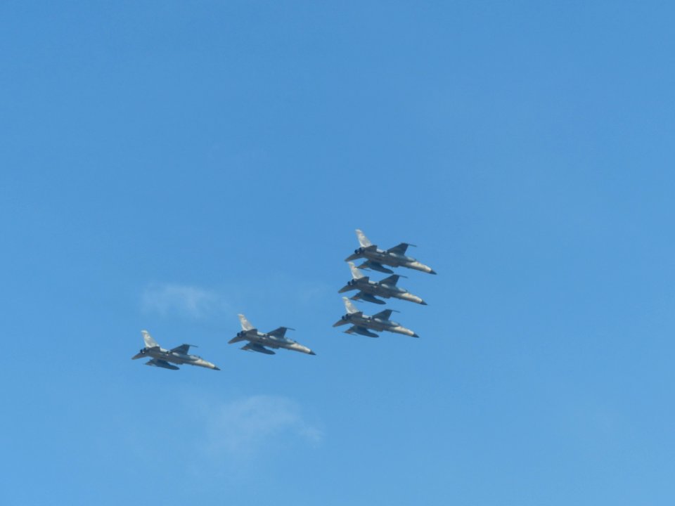 Five ROCAF F-CK-1s Flypast Ching Chuang Kang Air Force Base 20161126