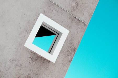Blue sky gray window