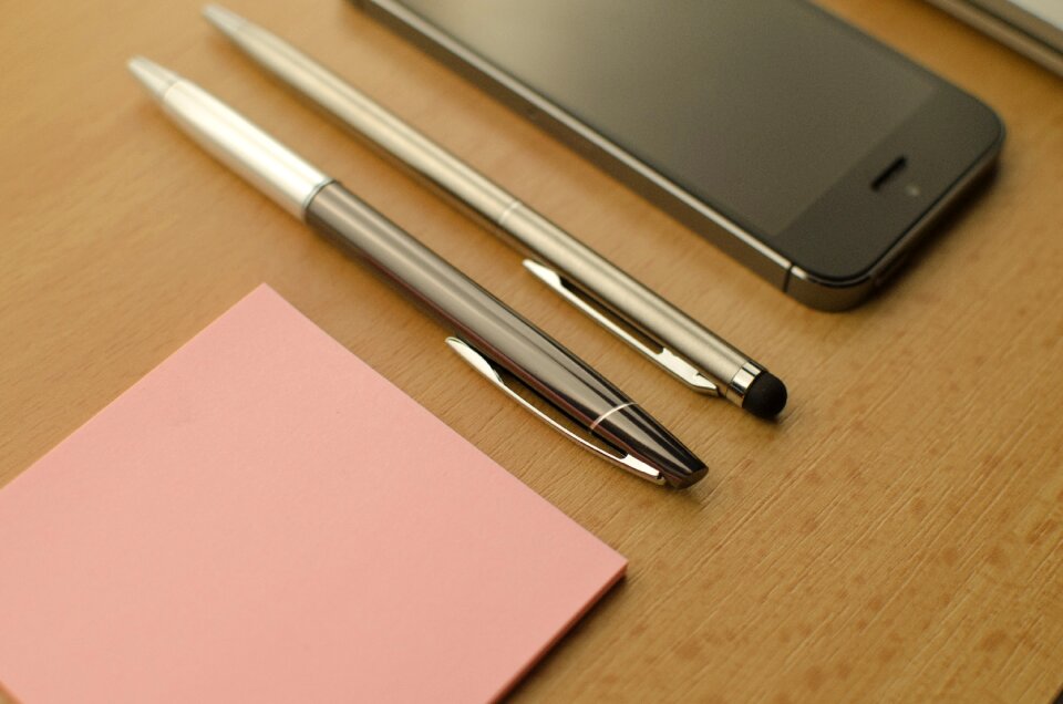 Sticky notes pen notes