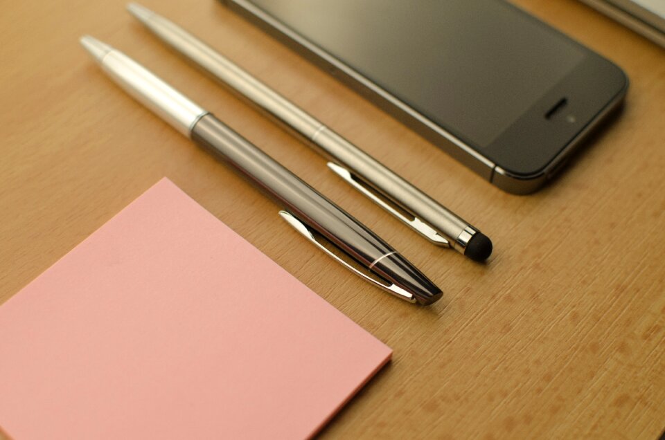 Sticky notes pen notes photo