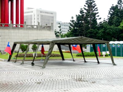 Green Tent in CKS Memorial Hall Plaza for Staffs and Visitors Rest 20140607