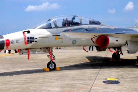 Head of AIDC F-CK-1B 1004 at Gangshan Air Force Base Apron 20170812Fa