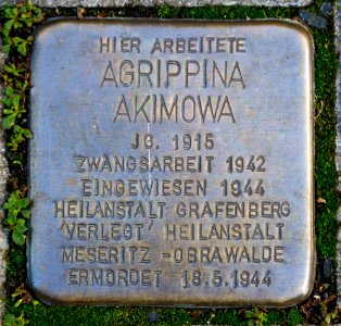 Hilden Stolperstein Agrippina Akimowa 01