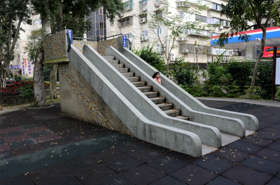 Girl Playing Slide in Fumin Ecology Park 20180407