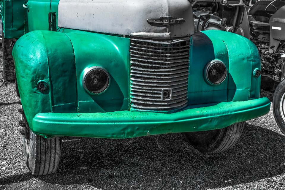 Headlights vintage green