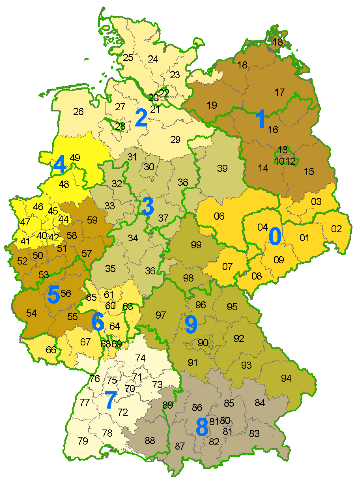 German postcode information