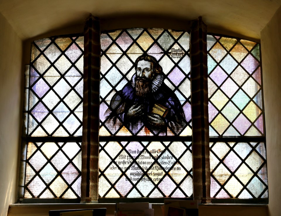 Luebben Paul Gerhardt Kirche Fenster Martin Rinckart 01