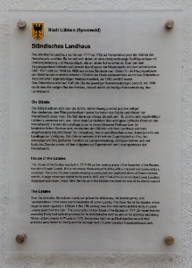Luebben Staendisches Landhaus Informationsschild