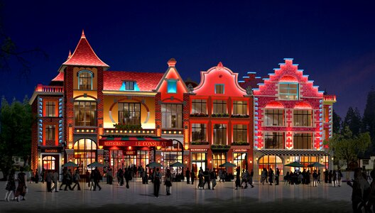 Dutch style night view effect picture