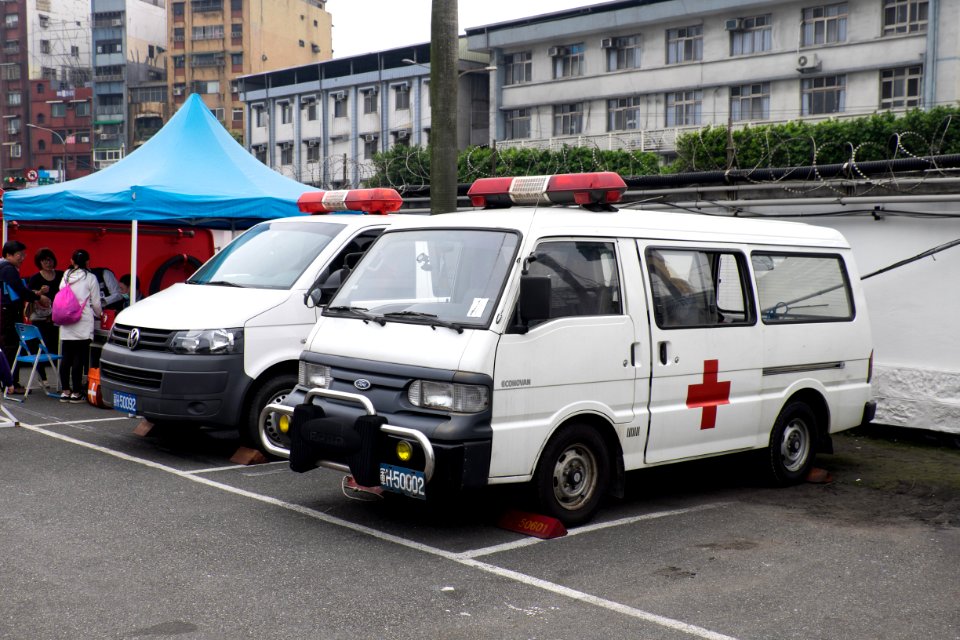 Military Ambulances and Medicial Station in Keelung Naval Pier 20150316