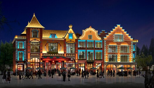 Dutch style night view effect picture