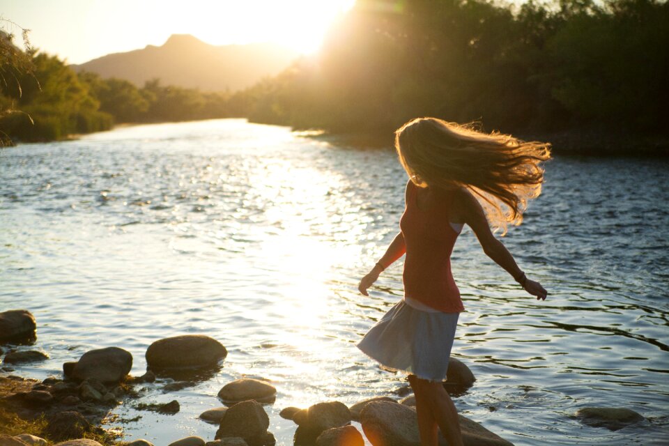 Happy alone river