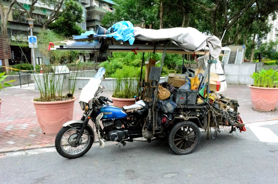 Motorized Tricycle Parkd in Front of Fumin Ecology Park 20160530