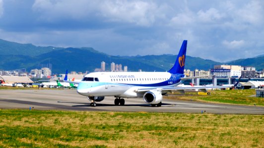 Mandarin Airlines Embraer 190 B-16822 Departing from Taipei Songshan Airport 20160731b