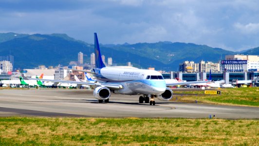 Mandarin Airlines Embraer 190 B-16822 Departing from Taipei Songshan Airport 20160731a