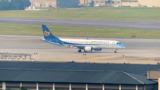 Mandarin Airlines Embraer 190 B-16823 Taxiing at Taipei Songshan Airport 20141031