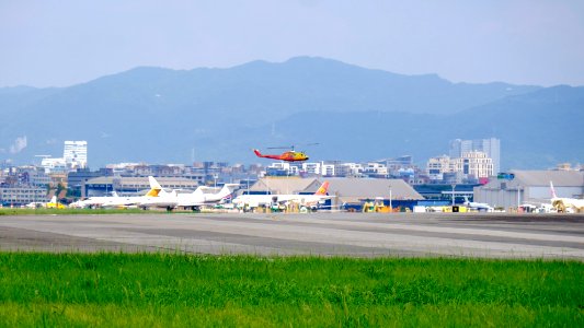 NASC UH-1H NA-519 Landing down Taipei Songshan Airport 20150629d