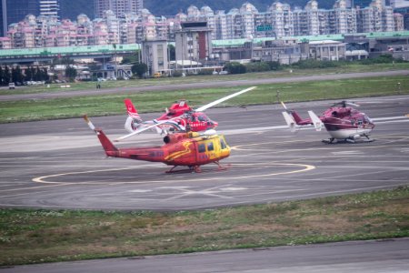 NASC and Daily Air Helicopters at Taipei Songshan Airport Apron 20150210