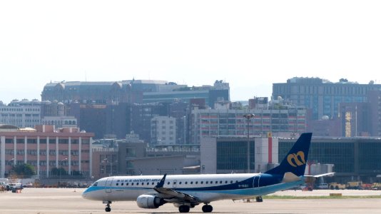 Mandarin Airlines Embraer ERJ-190AR B-16821 Taxiing at Taipei Songshan Airport 20150913a