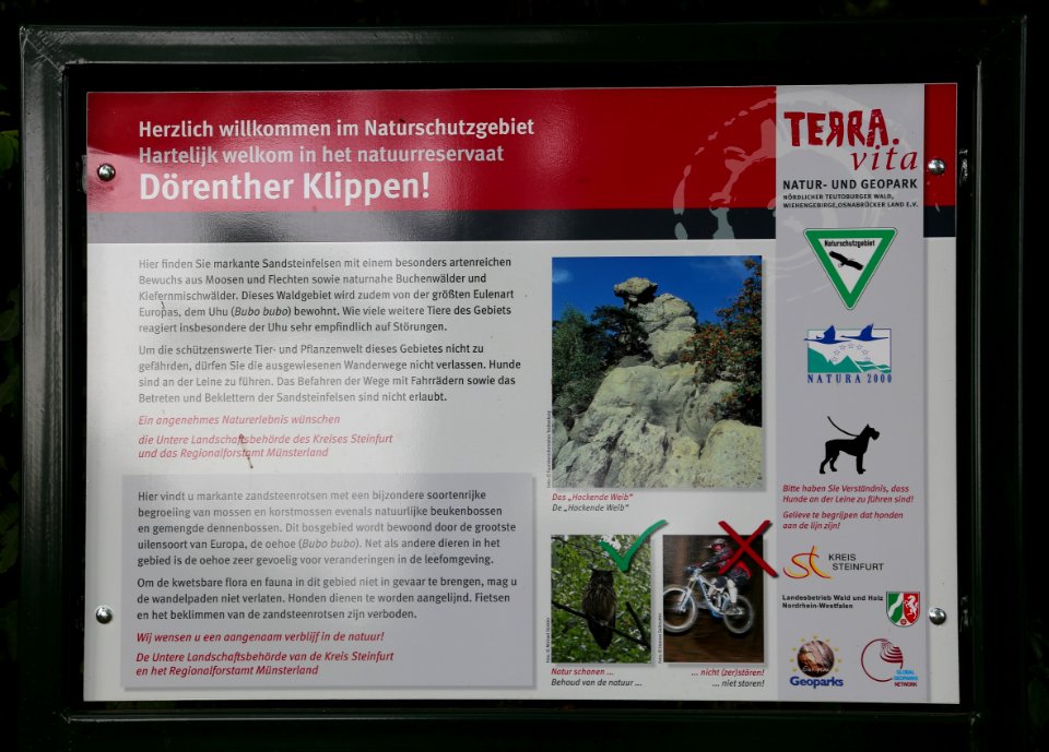Naturschutzgebiet Doerenther Klippen Informationstafel 01