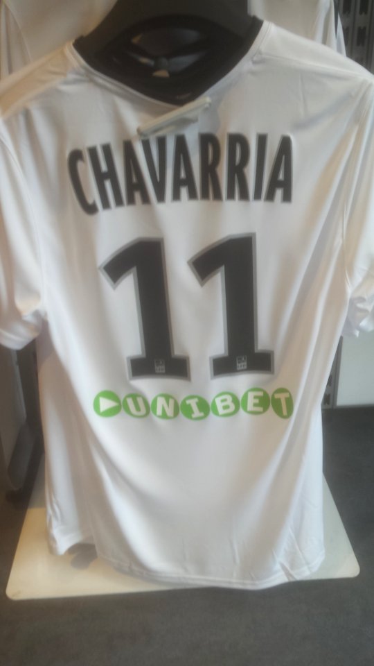 Maillot RC Lens blanc 2014-2015 Chavarria