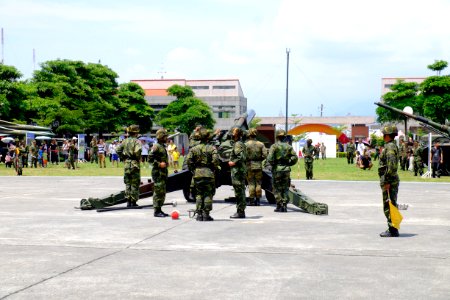 M114 155mm Howitzer Set up on Ground for Exercise 20150704