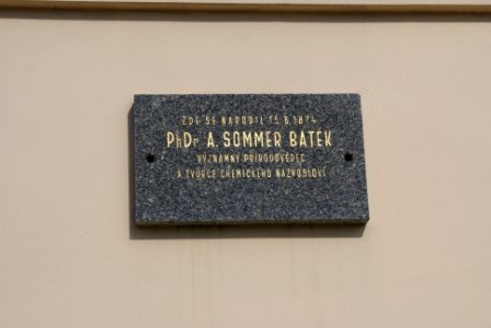 Memorial plate Alexandr Sommer Batěk 02