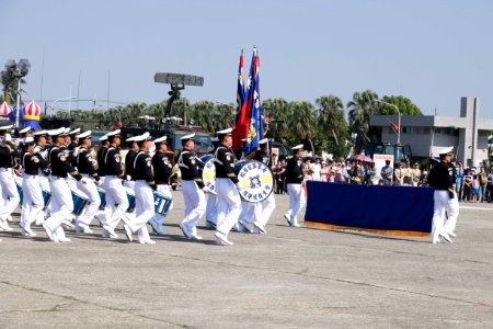 Marching Band of Naval Academy, R.O.C. Performing at Naval Fleet Command Ground 20141123a