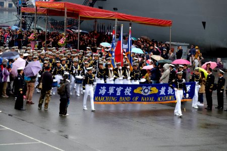 Marching Band of Naval Academy, R.O.C. Leaving Keelung Naval Pier after Performance 20170309