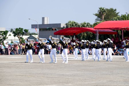 Marching Band of Naval Academy, R.O.C. Performing at Naval Fleet Command Ground 20141123b