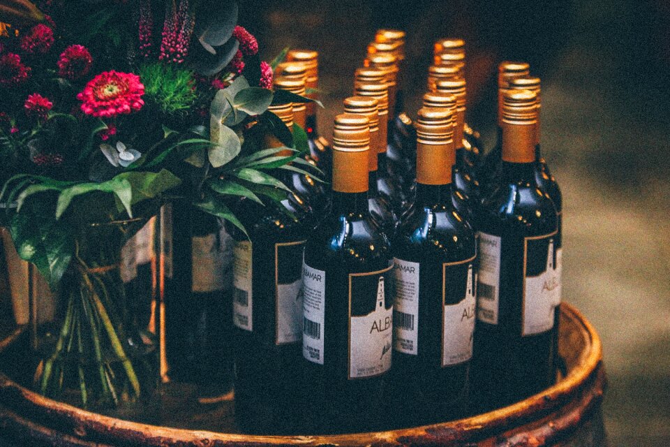 Bottles wedding flowers